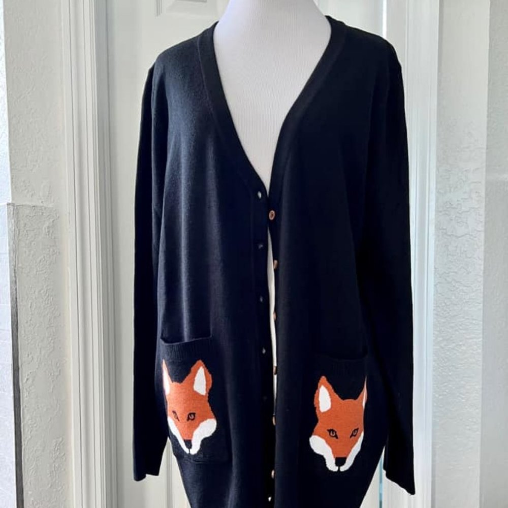 New Collectif Fox Cardigan UK16